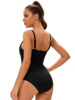 Costume da bagno intero sportivo a righe donna - immagine 3