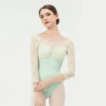 Body da balletto donna in pizzo con schiena scoperta - immagine 3