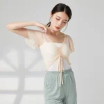 Top corto da danza con scollo a V per ballerina - immagine 4