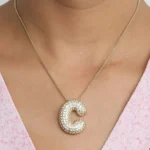 Collana iniziale donna placcata oro con zirconi A-Z - immagine 4