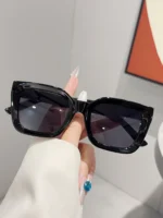 Occhiali da sole quadrati uomo/donna neri e leopardati