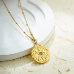 Collana girocollo donna con ciondolo stella rotonda