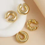 Set 4 orecchini a clip a C spessi senza piercing - immagine 5