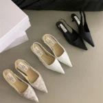 Sandali mules estivi donna con tacco basso elegante - immagine 6