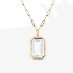 Collana girocollo donna con ciondolo quadrato in cristallo - immagine 2
