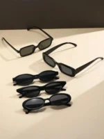 Set 5 occhiali da sole neri classici unisex - immagine 2