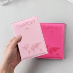 Custodia passaporto in pelle PU con mappa del mondo