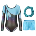 Body bambina pattinaggio artistico e danza con strass - immagine 4