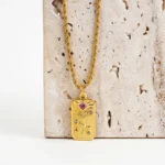 Collana tarocchi vintage in acciaio dorato con ciondolo - immagine 5