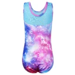 Body ginnastica bambina rosa Galaxy senza maniche - immagine 3