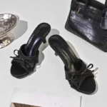 Sandali donna con tacco alto sottile open toe eleganti - immagine 4
