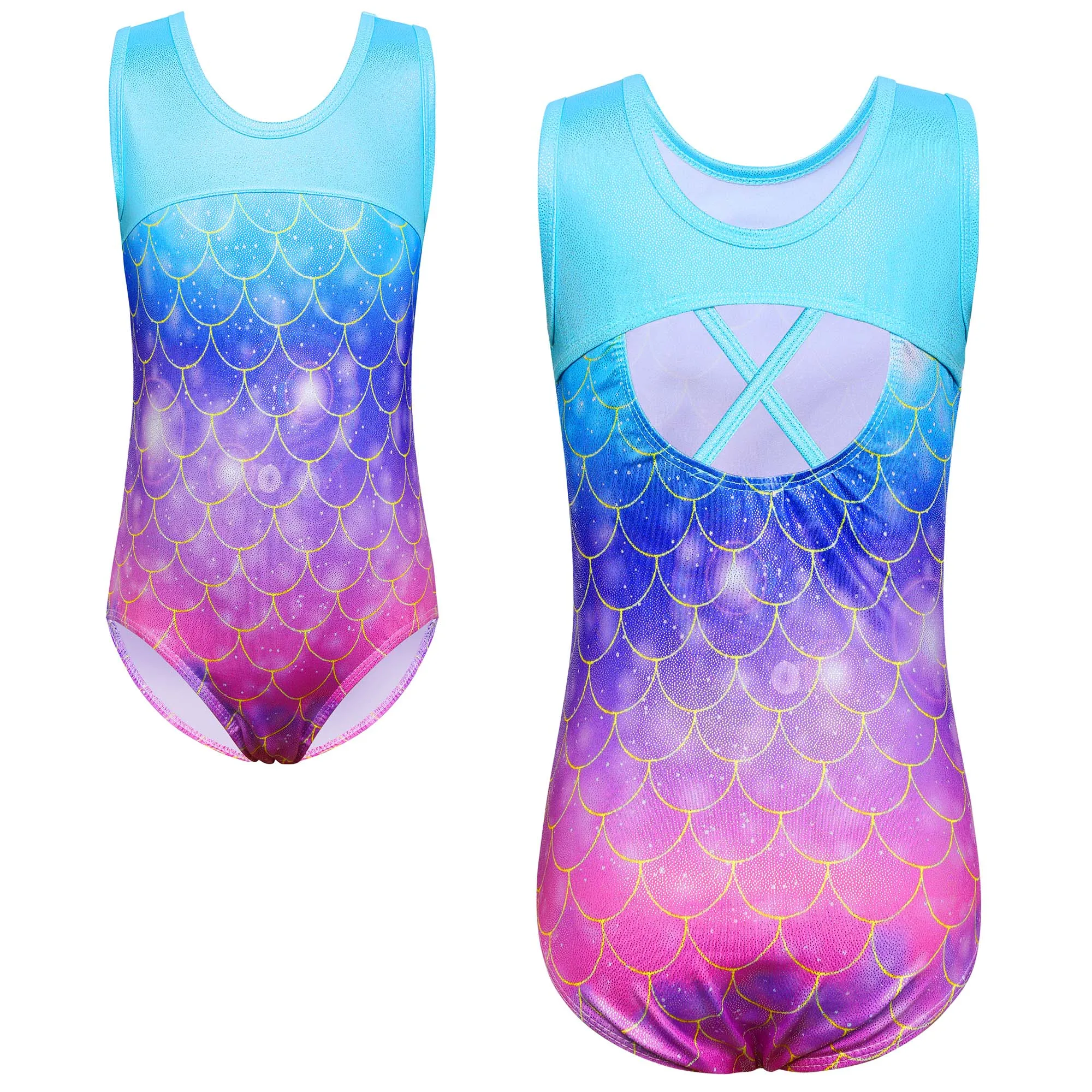 kf-S7e90e20a36224e338a051da5d821e4afc Body da ginnastica e balletto sfumato per ragazze - immagine 1