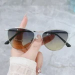 Occhiali da sole rotondi cat-eye unisex in metallo - immagine 5