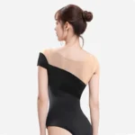 Body da balletto nero a maniche corte per donna - immagine 2