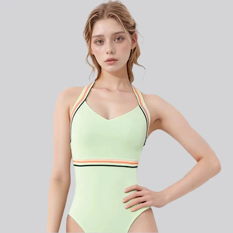 kf-S7f67b2127fb74d7b87e06e2678c9951ai Body danza verde donna con collo allacciato - immagine 1