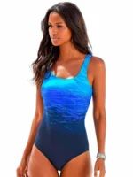 Costume intero stampa sportiva donna con schiena incrociata - immagine 2