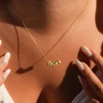 Collana iniziale a bolle oro con zirconi cubici - immagine 6