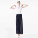 Body ballet donna a collo alto con pieghe, manica corta - immagine 5