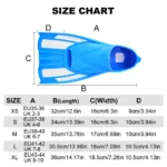 Pinne corte in silicone con scarpetta chiusa per nuoto e snorkeling - immagine 6