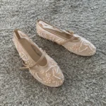 Ballerine Mary Jane donna estive in mesh con fiori