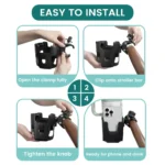 Portabicchieri universale per passeggino e bici con porta telefono - immagine 4