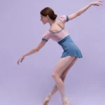 Body danza e ginnastica donna manica corta con dettagli floreali - immagine 5