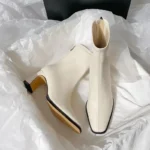 Stivaletti donna vintage in cotone caldo con tacco spesso - immagine 5