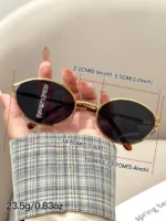 Occhiali da sole donna ovali retrò in metallo UV400 - immagine 5