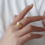 Anello fidanzamento oro 18K impermeabile con zircone - immagine 5