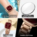 Orologio da donna elegante in acciaio inox impermeabile - immagine 2