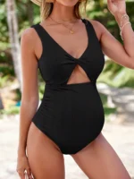 Costume premaman intero tinta unita con dettaglio cut-out