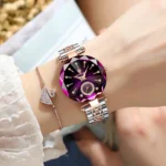 Orologio donna elegante in acciaio inox con cristalli - immagine 6