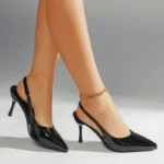 Sandali slingback a punta con tacco alto eleganti donna - immagine 4