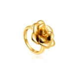 Anello vintage rosa in acciaio inox placcato oro 18K - immagine 6