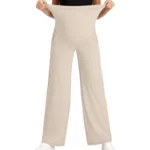 Pantaloni premaman donna a gamba larga vita alta - immagine 5