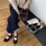 Scarpe Mary Jane in lana donna stile vintage - immagine 6