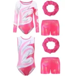 Body balletto bambina 3 pezzi con strass e pantaloncini