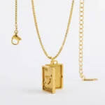 Ciondolo cuore apribile placcato oro per collana - immagine 2