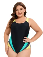 Costume intero sportivo donna XL-5XL con patchwork