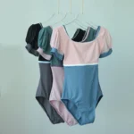 Body danza e ginnastica donna manica corta con dettagli floreali - immagine 2