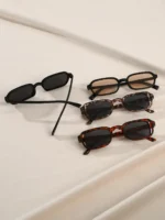 Set 4 occhiali da sole rettangolari piccoli donna - immagine 3