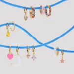 Orecchini a cerchio piccoli CZ dorati in rame