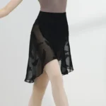 Gonna da balletto donna nera avvolgente con piume