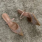 Sandali estivi donna con strass e tacco alto eleganti - immagine 5
