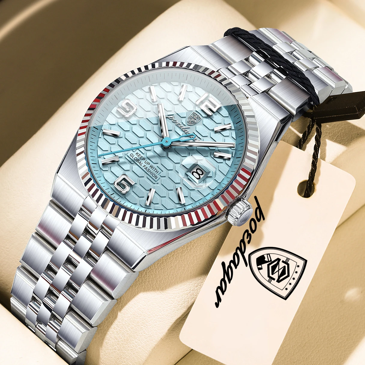 kf-S9baa4a3c265f4f668987787784c8a0af3 Orologio da donna in acciaio con datario luminoso e impermeabile - immagine 1