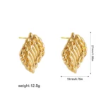 Orecchini a foglia intrecciata placcati oro donna - immagine 5