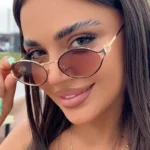 Occhiali da sole donna ovali in metallo eleganti - immagine 3