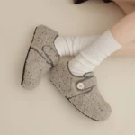 Scarpe basse donna in cotone caldo con stampa leopardata - immagine 4