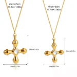 Collana unisex con croce spessa in acciaio inox oro 18K - immagine 6