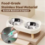 Mangiatoia rialzata colorata con doppia ciotola in acciaio - immagine 3